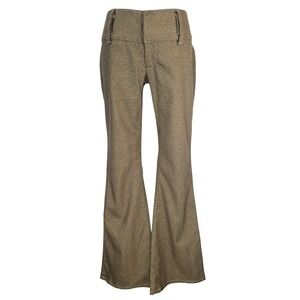 Vintage Y2K Dollhouse Glitter Flare‎ Leg Pants Metallic Gold Low Rise trousers